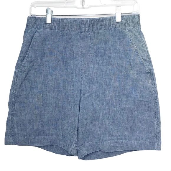 Lands End Blue Mid Rise Mom Shorts - Picture 1 of 11